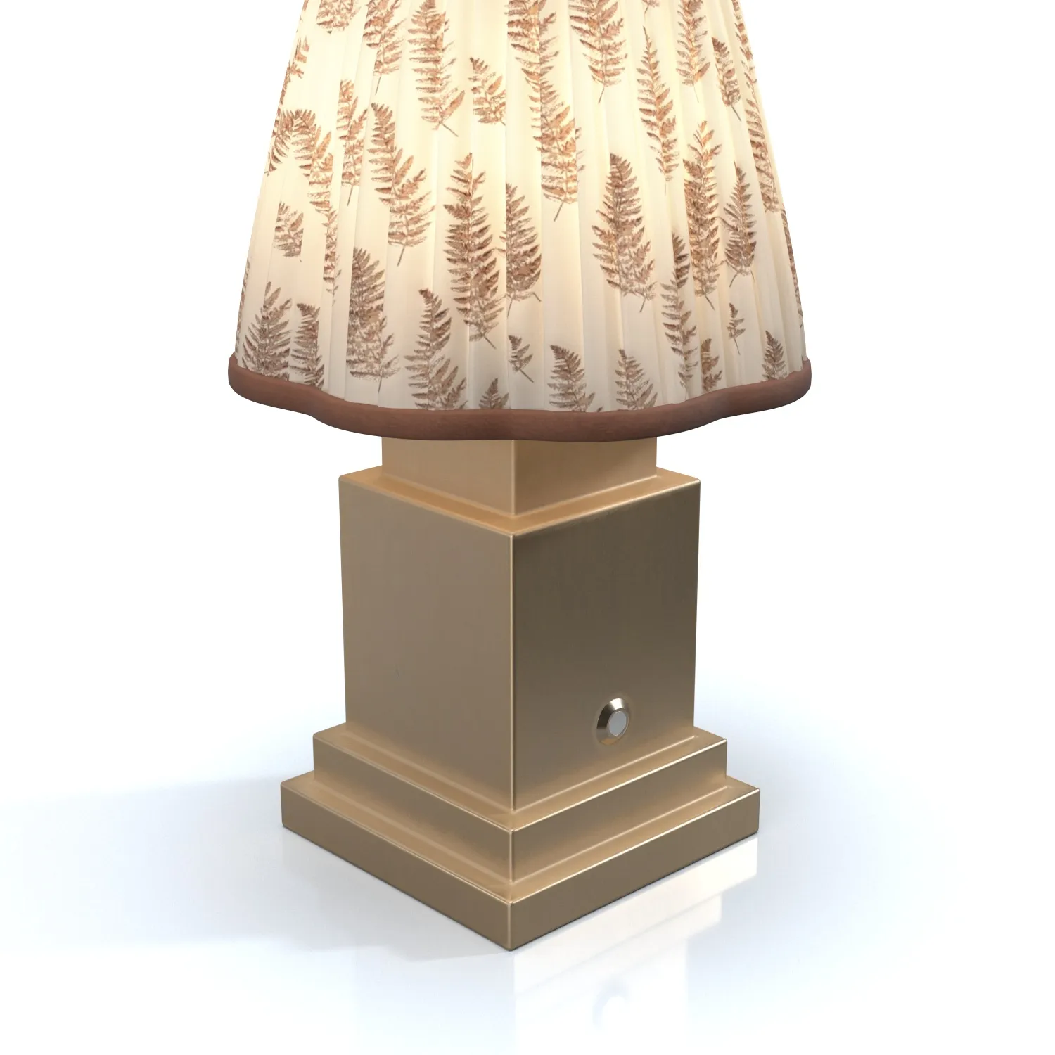 Chocolate Brown Fern Scalloped Table Lamp PBR 3D Model_05
